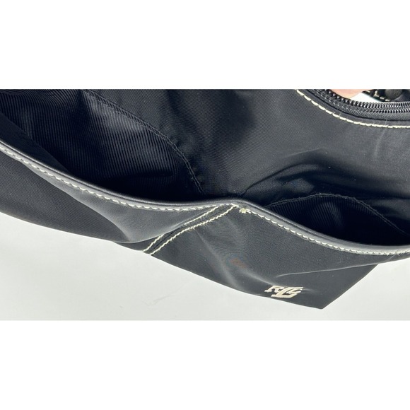 Lauren Ralph Lauren Mini Hobo Shoulder Purse Black Nylon Single Strap Y2K VTG A+ - Picture 7 of 13